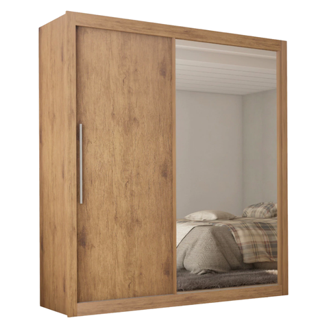 Guarda Roupa Solteiro com Espelho 2 Portas 3 Gavetas Royale Gelius Mdf