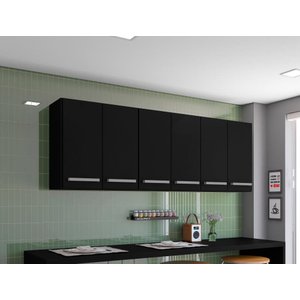 Armario de Cozinha Aereo Maldivas Preto Brienza Movelaria