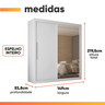 Guarda Roupa Solteiro com Espelho 2 Portas 3 Gavetas Royale Gelius Mdf - 3