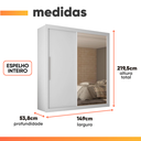 Ver imagem 3 de Guarda Roupa Solteiro com Espelho 2 Portas 3 Gavetas Royale Gelius Mdf
