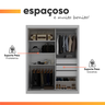Guarda Roupa Solteiro com Espelho 2 Portas 3 Gavetas Royale Gelius Mdf - 5