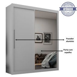 Guarda Roupa Solteiro Grande com Espelho 2 Portas 3 Gavetas Royale Gelius Mdf - 3