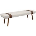 Ver imagem 2 de Puff Recamier Retangular para Sala Quarto Belt 140cm Bouclê - Sofa Store:bouclê Bege Marfim