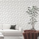 Ver imagem 1 de Papel de Parede Geométrico Branco e Preto Vinilico Lavável+ Cola Inclusa