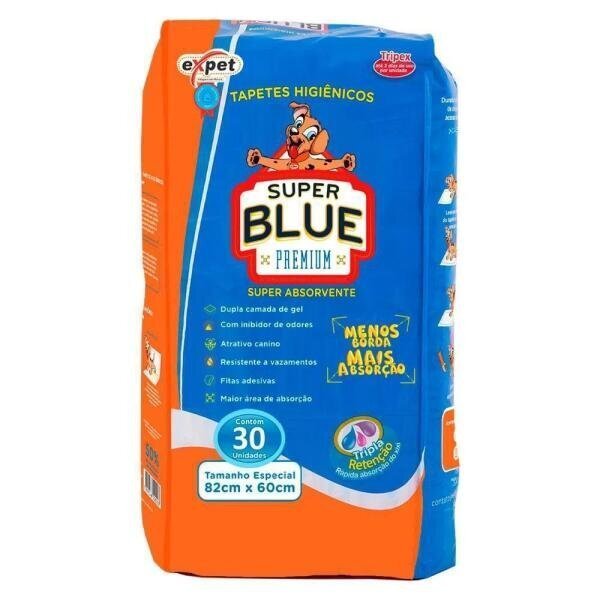 Tapete Higiênico Expet Super Blue Premium para Cães 30 Und