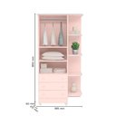 Ver mais imagens de Quarto Infantil Doce Sonho 2 Portas 3 Gavetas MDP Tamanho 120cm Rosa Qmovi