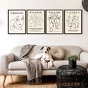 Ver imagem 1 de Kit 4 Quadros Minimalistas Obras de Picasso 45x34cm - com Vidro:madeira Preta