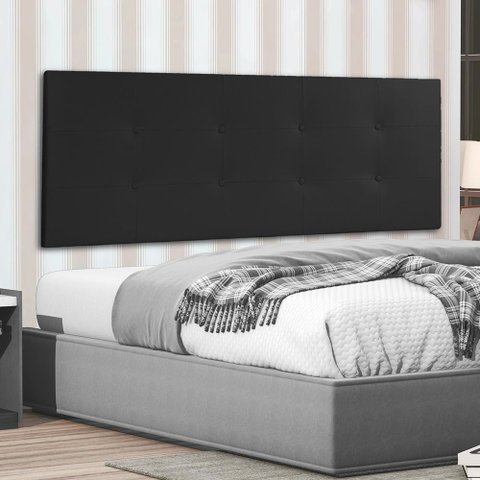 Cabeceira Painel Casal 1,40m Berlim Material Sintético Preto Dal Poz Estofados