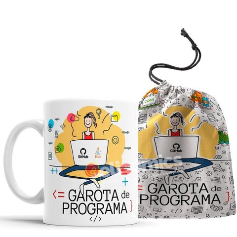 Caneca Garota de Programa Desenvolvedor com Saquinho