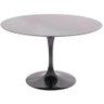 Mesa de Jantar Tulipa Saarinen Redonda 100 Cm + Vidro - Laqueada - Preto - 1