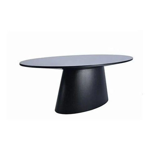 Mesa de Jantar Cone Oval 137x90 Cm Laqueada Linn Shop Mesa de Jantar Cone Laminada em Madeira Preto