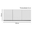 Ver imagem 4 de Armário Aéreo 120 Cm 3 Portas Andreia Branco Branco