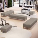 Ver imagem 2 de Kit 02 Puffs Decorativo Sala de Estar Bali W01 Pés Palito 210x60cm Linho Bege - Lyam Decor