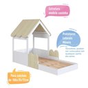 Ver imagem 5 de Cama Infantil Montessoriana C/ Proteção 108cm Estilo Casinha Cor:branco com Carvalho Araguaia