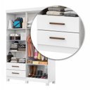 Ver imagem 6 de Guarda-Roupa 4 Portas 2 Gavetas com Espelho e Pés Genova Branco