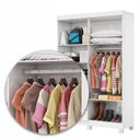 Ver imagem 7 de Guarda-Roupa 4 Portas 2 Gavetas com Espelho e Pés Genova Branco