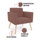 Ver imagem 6 de Kit 1 Sofá Namoradeira e 2 Poltronas Elisa Veludo Rosê Pés Palito Natural - D'Rossi