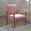 Ver imagem 3 de Conjunto 4 Poltronas Anita Cadeira Decorativa Sala Recepção Escritório - Veludo Rosê