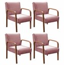Ver imagem 1 de Conjunto 4 Poltronas Anita Cadeira Decorativa Sala Recepção Escritório - Veludo Rosê