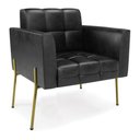 Ver imagem 4 de Sofá Namoradeira e 2 Poltronas Pé de Ferro Dourado Elisa Corano Preto D03 - D'Rossi
