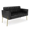 Ver imagem 3 de Sofá Namoradeira e 2 Poltronas Pé de Ferro Dourado Elisa Corano Preto D03 - D'Rossi