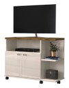 Ver imagem 1 de Rack para TV Lisboa Off White com Canela - Lukaliam Móveis