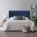 Ver imagem 1 de Cabeceira Estofada Capitonê Livia 195cm King Size para Cama Box Suede Azul Marinho - Gat Magazine