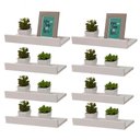 Ver imagem 1 de Kit 8 Prateleiras Porta Quadros 40 X 10cm Branca Suporte Invisível
