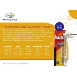 Termostato Aquecedor 150W Heater 7Star Mega Aquários 110V - 3