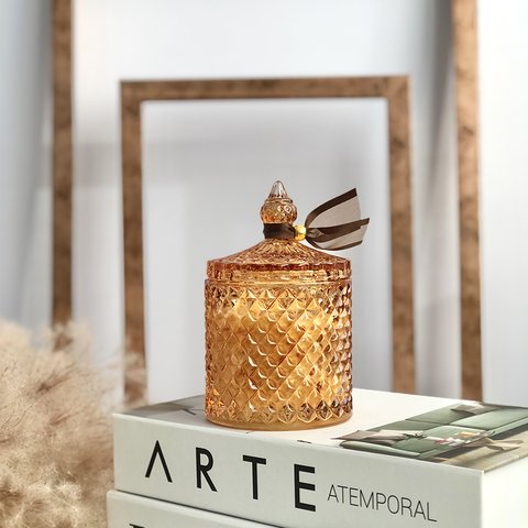 Vela Aromática Perfumada Pote Vidro Luxo Aroma Cereja e Avelã 180g Cera de Coco