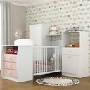 Ver imagem 1 de Quarto de Bebê com Berço-cômoda Laura Multimóveis Branco/rosa