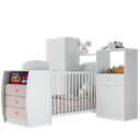 Ver imagem 2 de Quarto de Bebê com Berço-cômoda Laura Multimóveis Branco/rosa