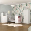 Ver mais imagens de Quarto de Bebê com Berço-cômoda Laura Multimóveis Branco/rosa
