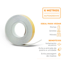 Ver imagem 5 de Borracha Vedação Branco Veda Fresta Fita Adesiva Rolo 6m Modelo Pequeno 2x9mm Comfort Door