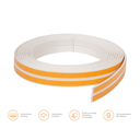 Ver imagem 3 de Borracha Vedação Branco Veda Fresta Fita Adesiva Rolo 6m Modelo Pequeno 2x9mm Comfort Door