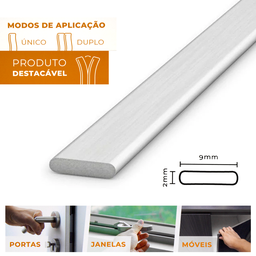 Borracha Vedação Branco Veda Fresta Fita Adesiva Rolo 6m Modelo Pequeno 2x9mm Comfort Door - 6
