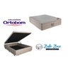 Cama Box Baú Casal 138 Suede Bege com Colchão Ortobom Airtech Spring Pocket D26 Bege 70x138x188 - 1