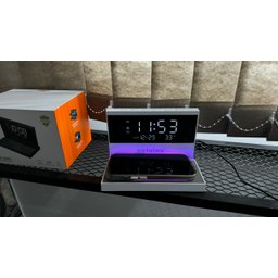 Carregador Indução + Relógio Despertador com Mostrador de Te - 6
