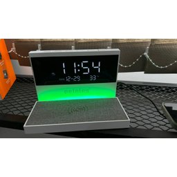Carregador Indução + Relógio Despertador com Mostrador de Te - 3