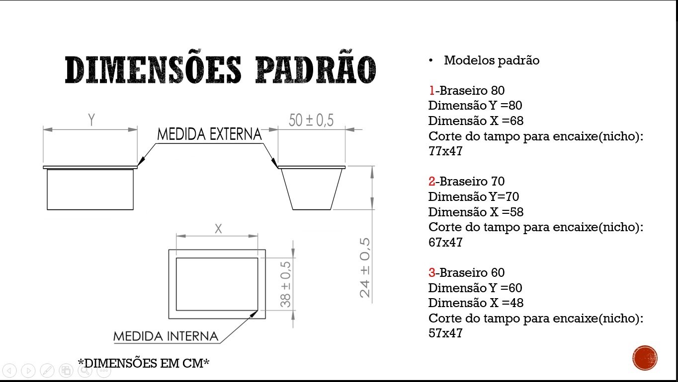 BRASEIRO COOKTOP DE EMBUTIR , INTEIRO EM AÇO INOX -60X50X25-BMD60 - 4