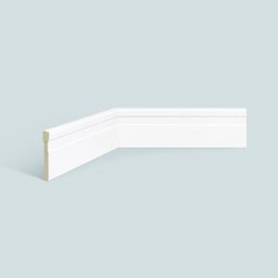 Rodapé de Poliestireno Espaçofloor Frisado Slim Branco 7cm X 10mm X 2,20m - 1
