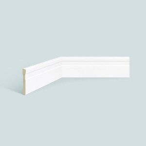 Rodapé de Poliestireno Espaçofloor Frisado Slim Branco 7cm X 10mm X 2,20m