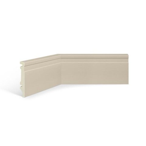 Rodapé de Poliestireno Espaçofloor Frisado Creme 10cm X 15mm X 2,20m