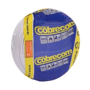 Cabo Fio Elétrico Cobrecom Flexível Branco 2,5mm x 50m