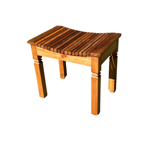 Banco Ondulado em Madeira Maciça de Demolição