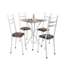 Ver imagem 2 de Conjunto Sala de Jantar Mesa Quadrada 70cm Tampo Granito com 4 Cadeiras Milla Branco/Mosaico Palha/Ocre