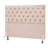 Cabeceira King Size 1,98 M Cama Box Casal Estofada Almofadada Lisboa:corino Bege Claro - 1