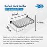 Banco articulado para banho em aço inox 50x70 assento em gradil - 3