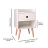 Mesa de Cabeceira Retrô Mesinha Decore Quarto Gaveta e Nicho Pés Anti-Umidade - Off White -Lojas RPM - 4