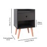 Mesa de Cabeceira Compacta Retrô Decore Mesinha Canto Quarto Gaveta Nicho - Preto - Rpm Móveis - 4